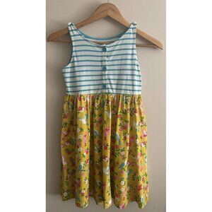 Mini Boden Girl’s Dress Striped Yellow Bird Dress 8-9 Years